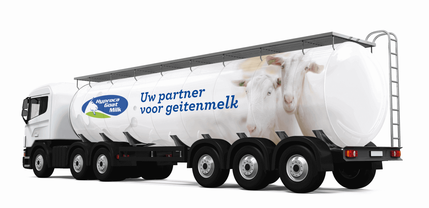 RMO Truck with text 'uw partner voor geitenmelk'